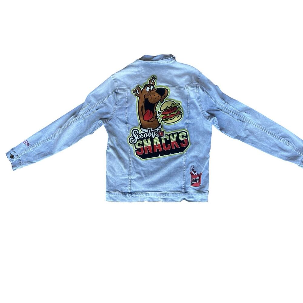 Scooby Snacks Jacket Men's M 42 Scooby-Doo Retro Cartoon Blue Light Denim Wash